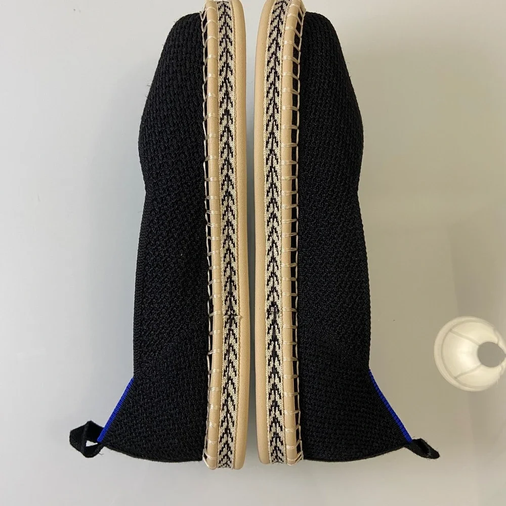 Rothys Espadrille Black Knit Slip On Women Shoes Sz 8
